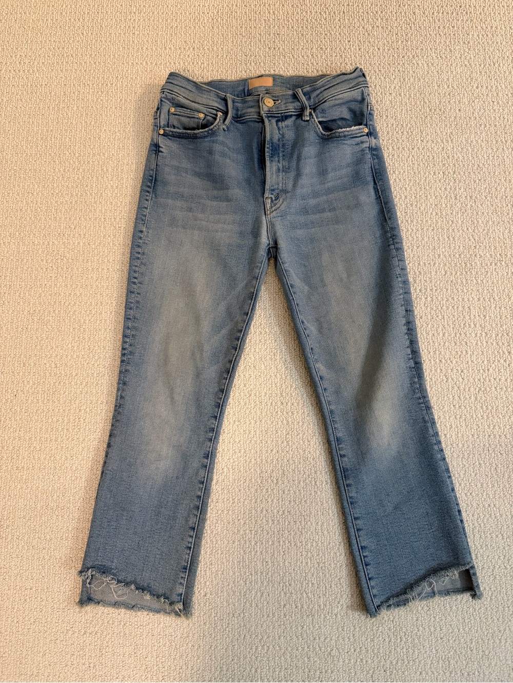 MOTHER Cropped Ankle Jeans in Light Blue Wash